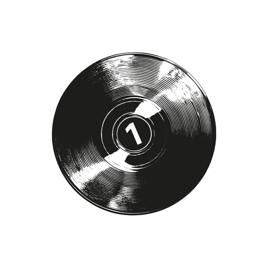 A Radio 1's Big Weekend 2026 Magnet by BBC Radio 1, designed as a black vinyl record with a white number 1 in the center, displayed on a plain white background.