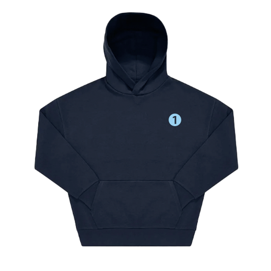 The BBC Radio 1 Radio 1's Big Weekend Cities Hoodie Navy features a front pocket and a small light blue circle with the number 1 on the left chest area.